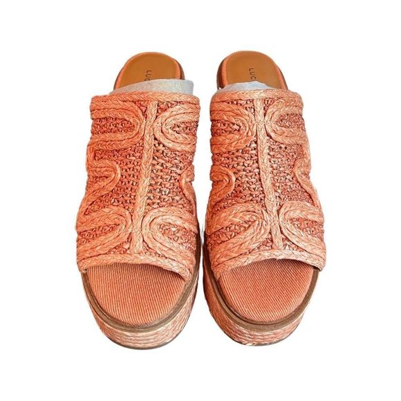Lucky Brand Yena Rafia Clog- Tawny Orange- Various Sizes- NIB - Picture 2 of 6